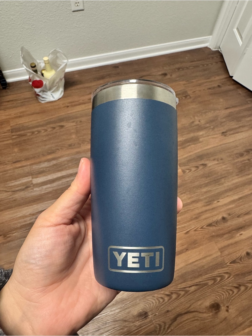 Yeti Slate Blue Insulated Tumbler with Silver Trim